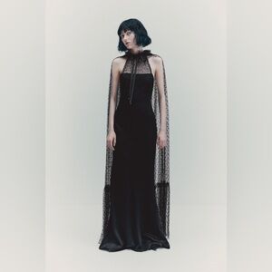 NWT H&M Studio Collection Dress With Mesh Cape